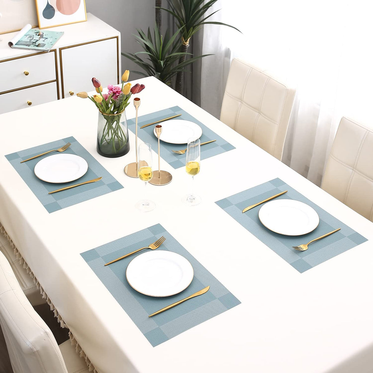 PVC Dining Table Mats, Blue