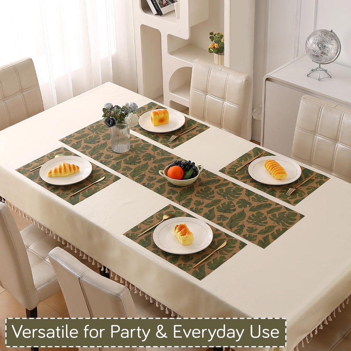 Botanical Tropic PVC Mats for Dining Table - Cana Lily Leaves