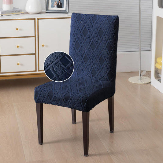 Chair Cover Set of 1/2/4/6, 190 GSM Jacquard, Blue