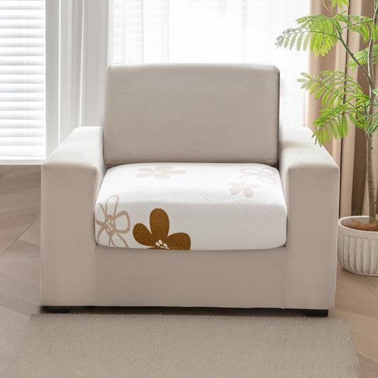 Stretchable Thick Fleece Textured Seat Couch Cushion Cover for 1/2/3 Seater, Russet Brown