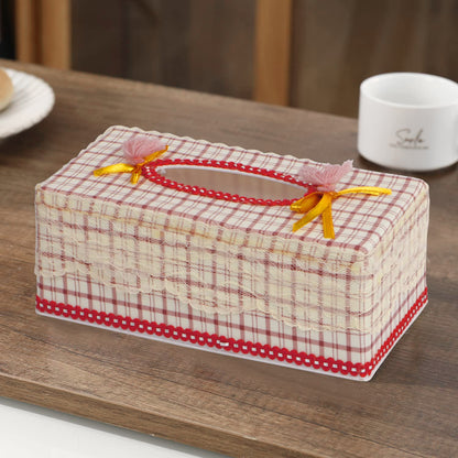 Plastic Tissue Box Holder, Red