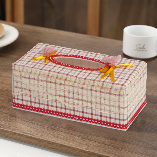 Plastic Tissue Box Holder, Red
