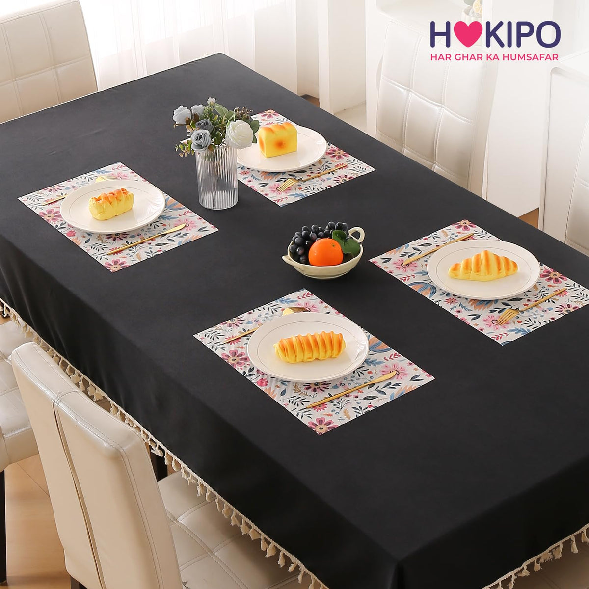 Artistic Flora PVC Washable Mats for Dining Table - Wild Daisies
