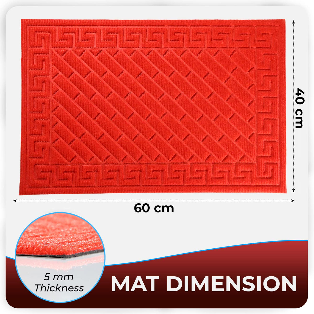 Polypropylene Outdoor mat for Entrance, Welcome mat floor mat, Red