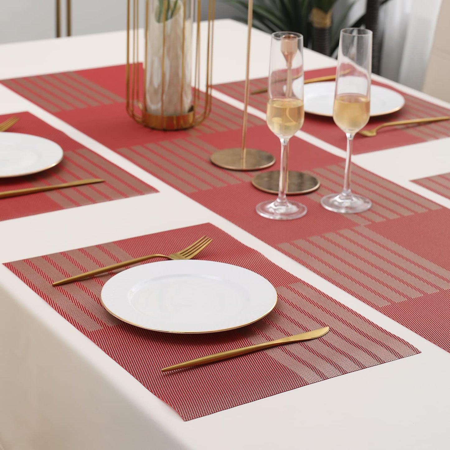 PVC Dining Table Mats, Red