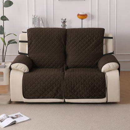 UrbanQuilt Recliner Sofa Slipcover Mat with Dual Belt for 1/2/3 Seater -  Chocolate Brown