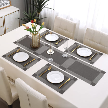 PVC Dining Table Mats, Dark Grey