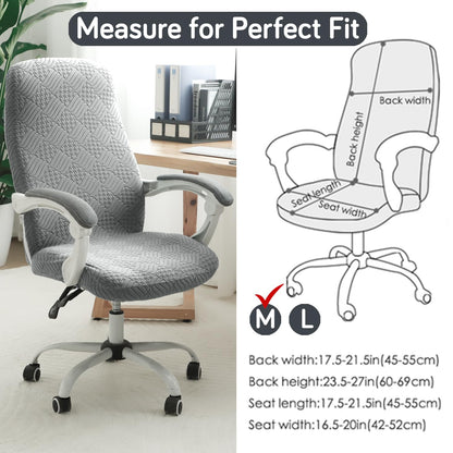 170GSM Stretchable Jacquard Office Chair Cover, Light Grey