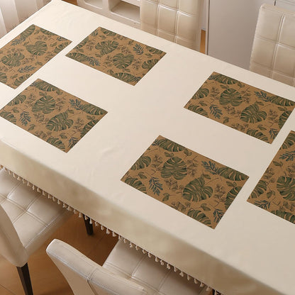 Botanical Tropic PVC Mats for Dining Table - Monstera Leaves