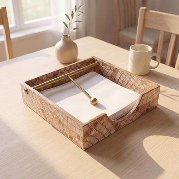 HOKIPO Napkin Holder for Dining Table, Engineered Wood, Meher Mosaic - image 1