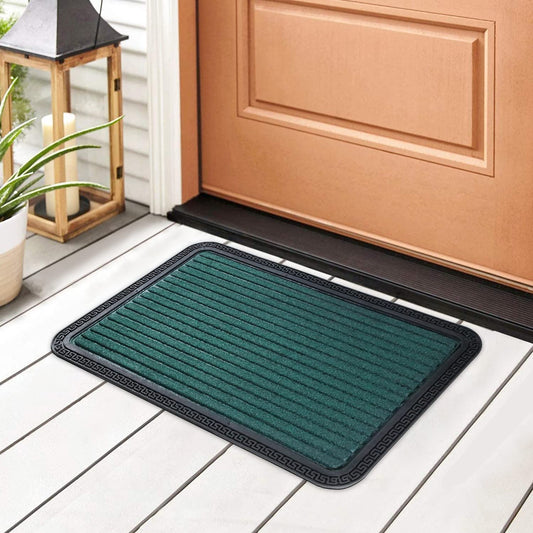 All Purpose Doormat with Rubber Backing, Thick mat for Outdoor and Indoor use, Green
