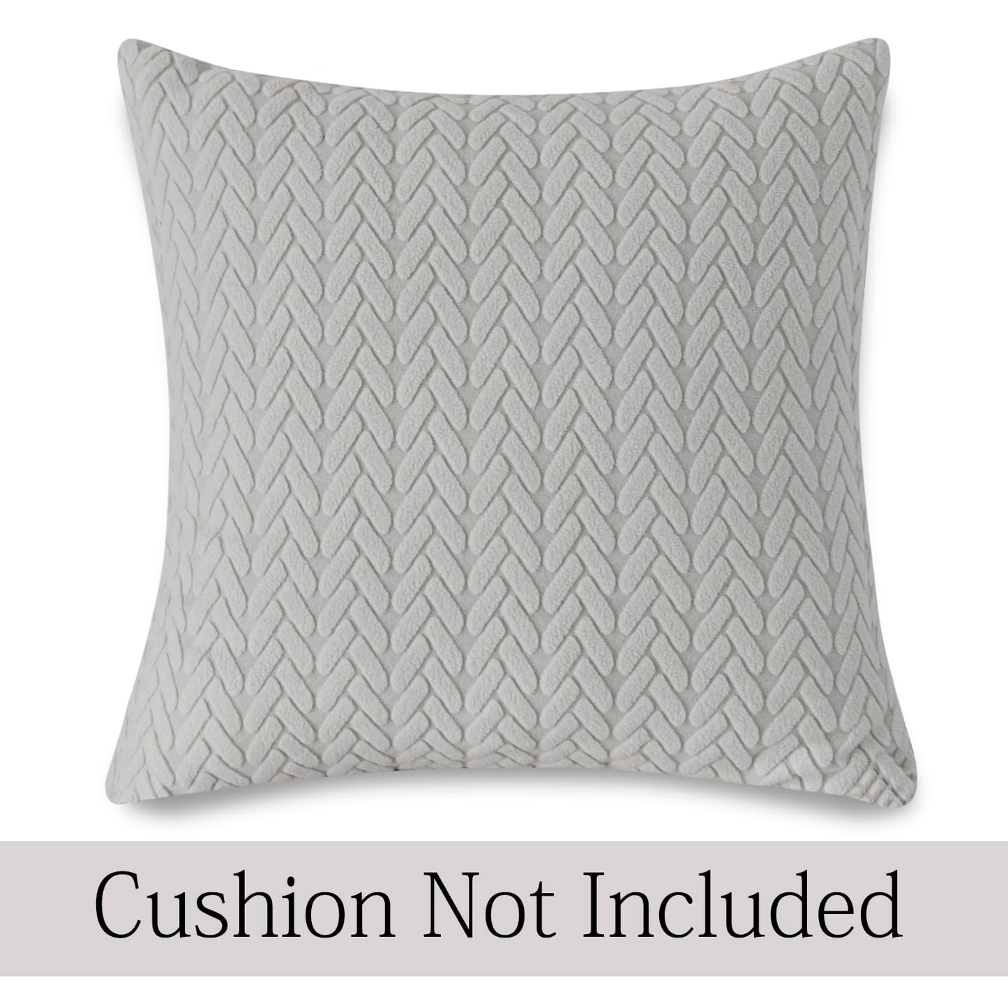 Jacquard Pack of 2 Sofa Cushion Cover 18x18 inch, Light Grey