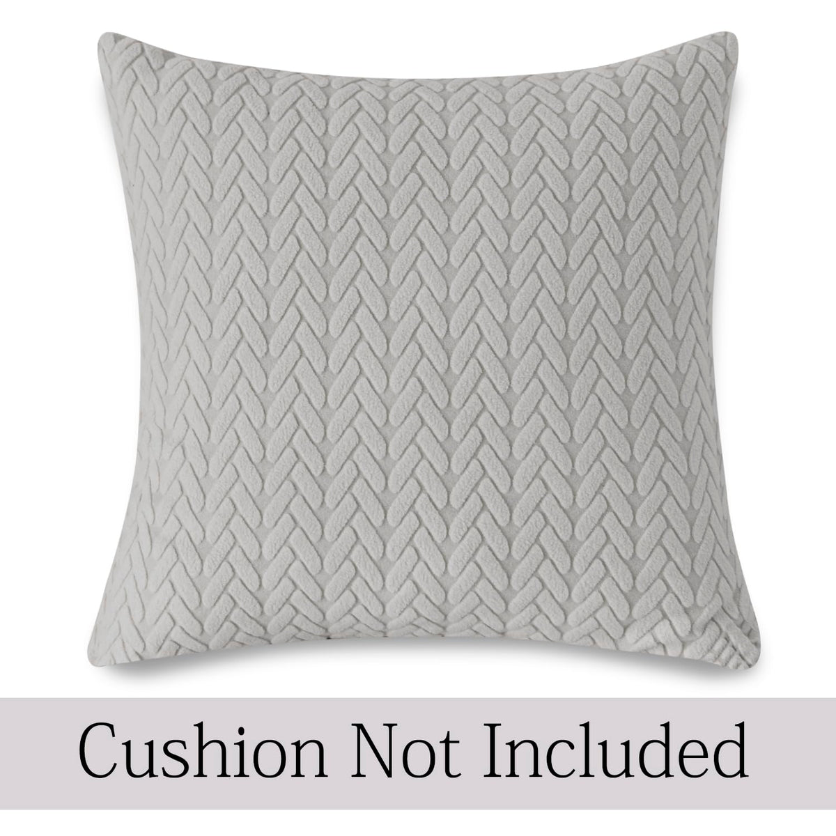 Light Grey Colour Grid Texture Jacquard Pillow Covers | 18x18 Inch
