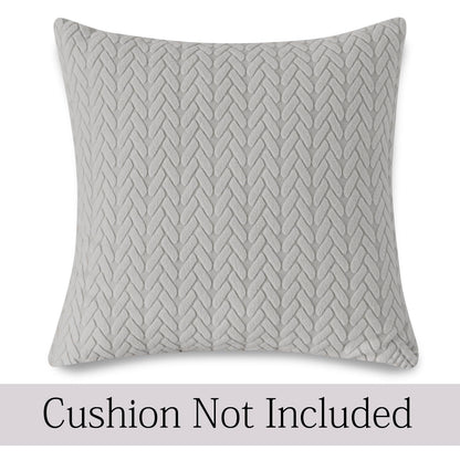 Jacquard Pack of 2 Sofa Cushion Cover 18x18 inch, Light Grey