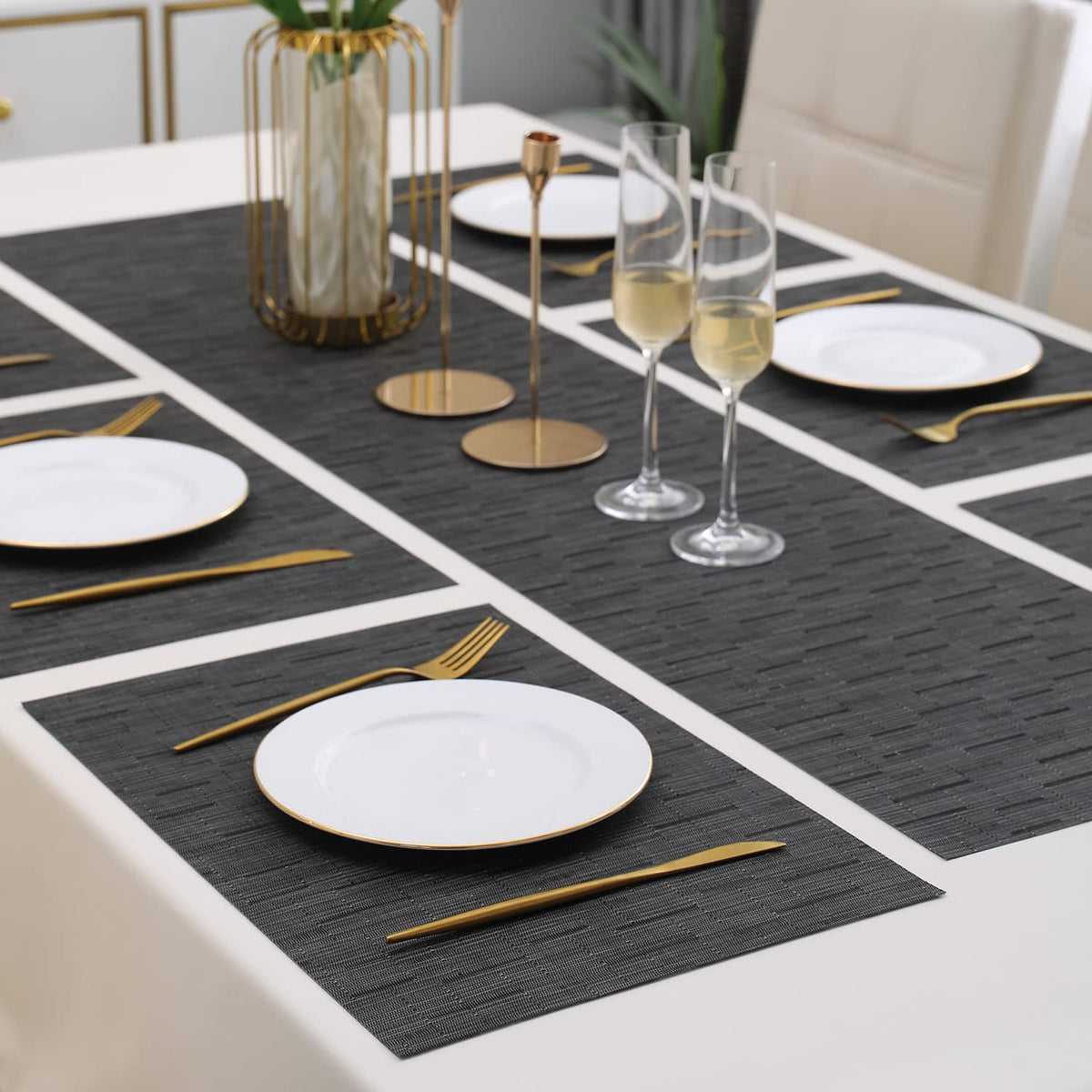 PVC Dining Table Mats, Black