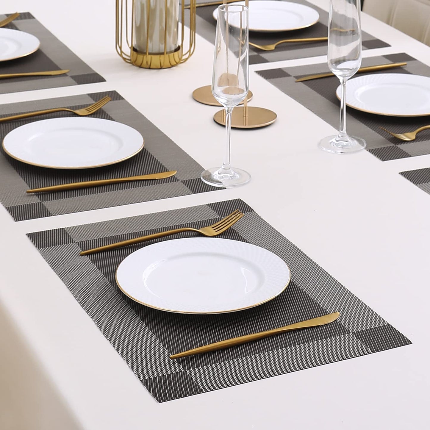 PVC Dining Table Mats, Dark Grey