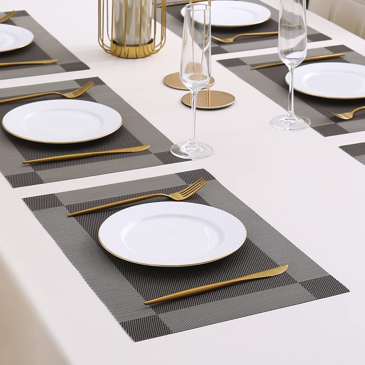 PVC Dining Table Mats, Dark Grey