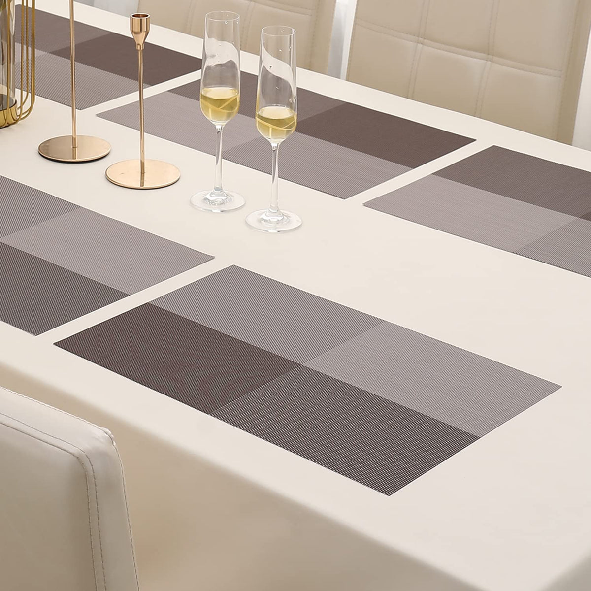 PVC Dining Table Mats, Brown