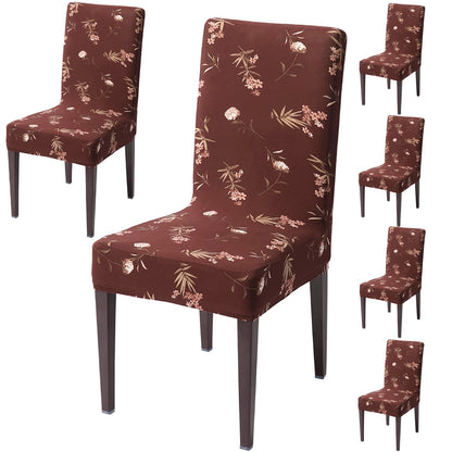 Brown Colour dining chair covers set of 6 | Hokipo