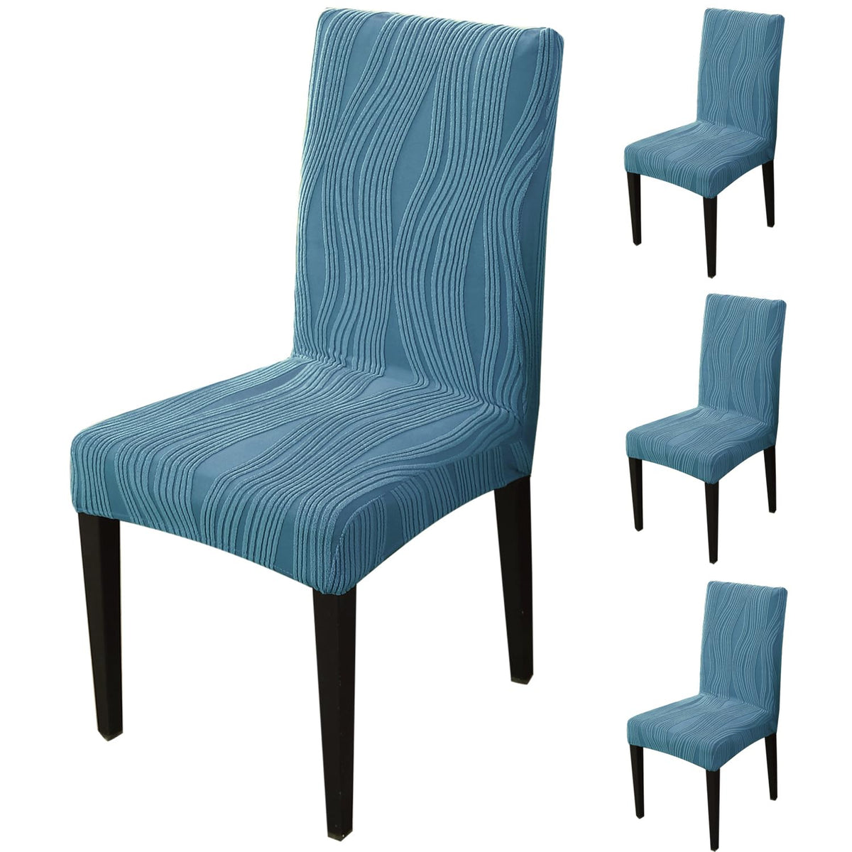 Nestiva Series Stretchable Knitting Jacquard Chair Cover - Sea Blue
