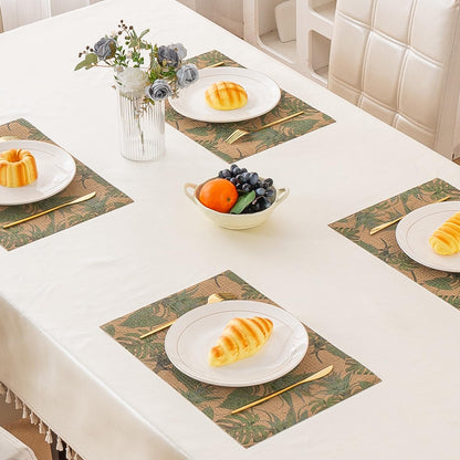 Botanical Tropic PVC Mats for Dining Table - Philodendron Leaves