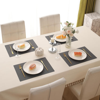 PP Waterproof Dining Table Mat, Charcoal Black