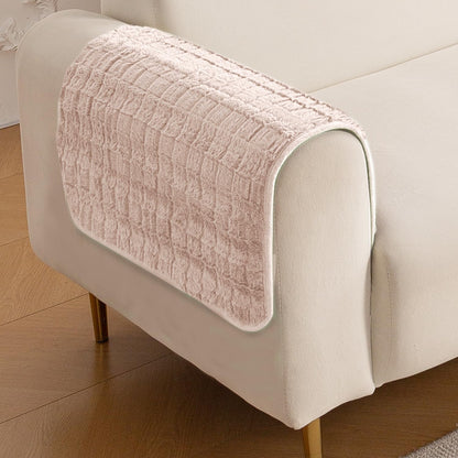Premium Plush Anti Slip Sofa Cover Mat, Beige