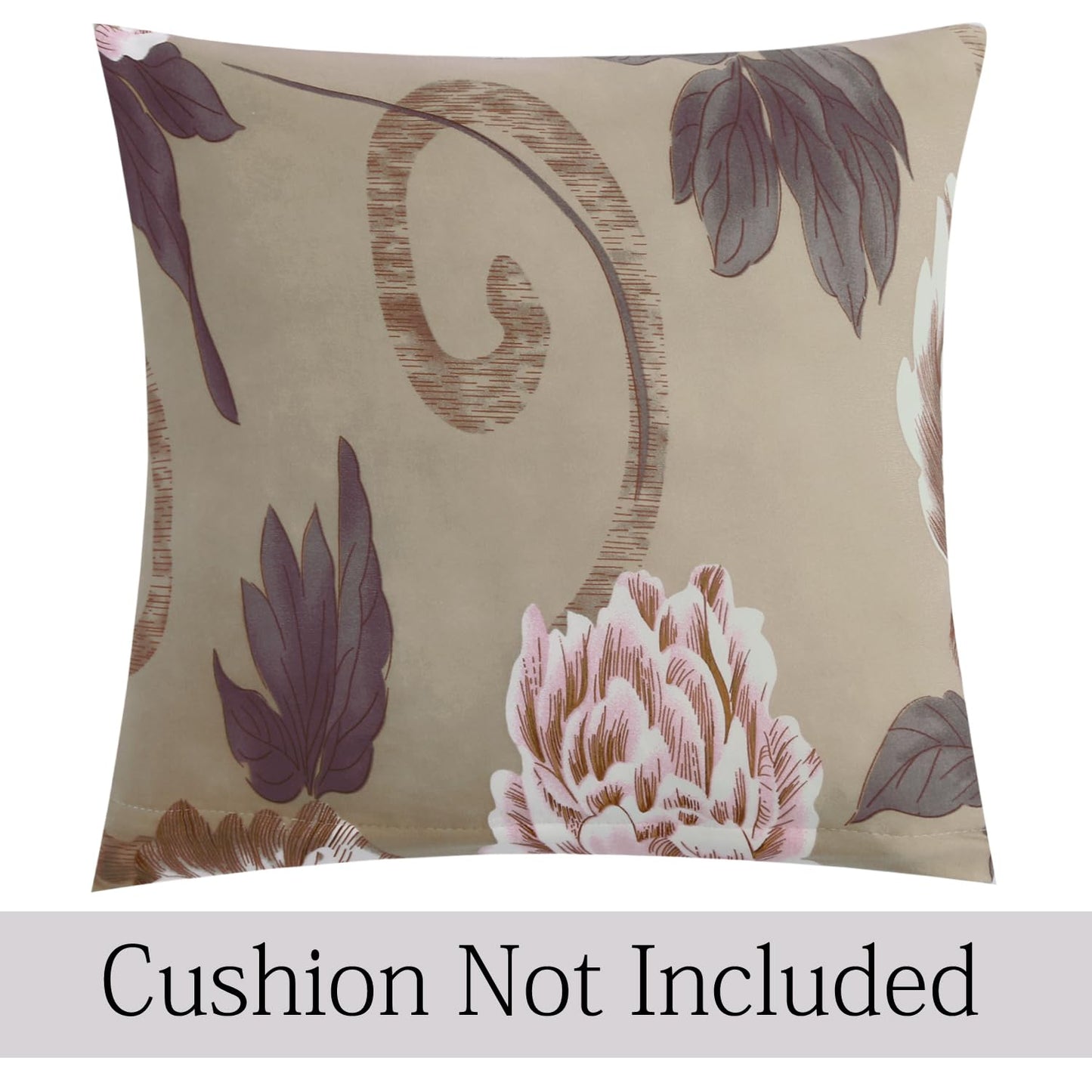 HOKIPO Stretchable Pack of 2 Cushion Cover 16x16, Buff Brown Geum
