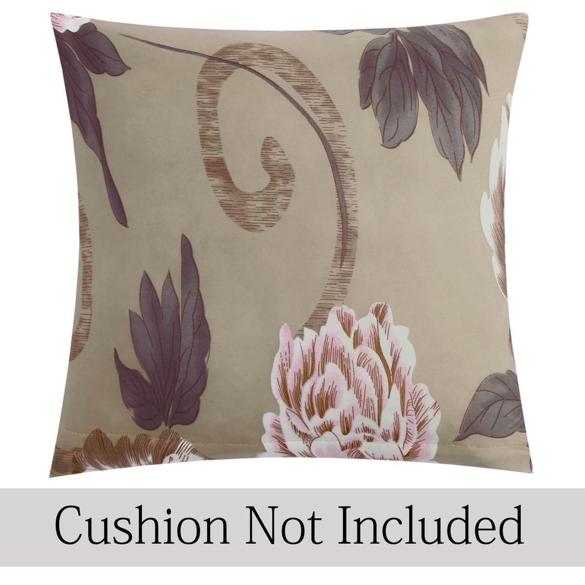 Fancy Buff Brown Geum Printed zippered cushion cover online