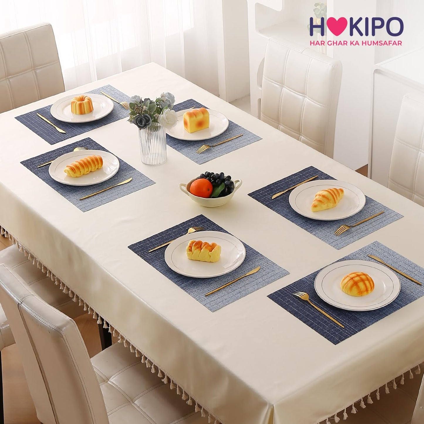 GradientHue PVC Mats for Dining Table - Ocean Hue