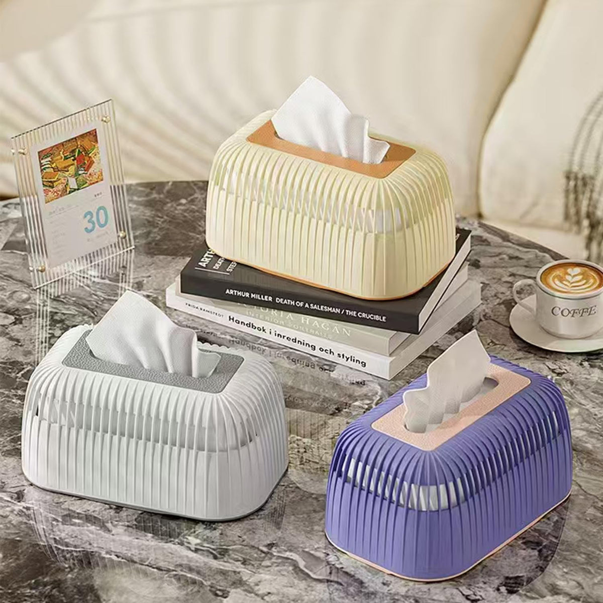 Modern Plastic Tissue Paper Holder with Elegant Design – Blue