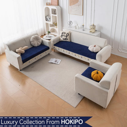 Serenity Tassel Chenille Sofa Cover with Tassel – Sapphire Navy