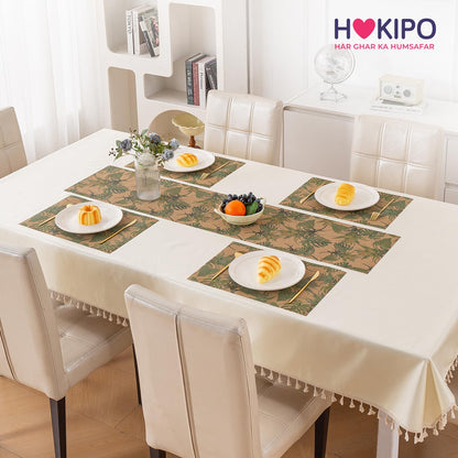 Botanical Tropic PVC Mats for Dining Table - Philodendron Leaves