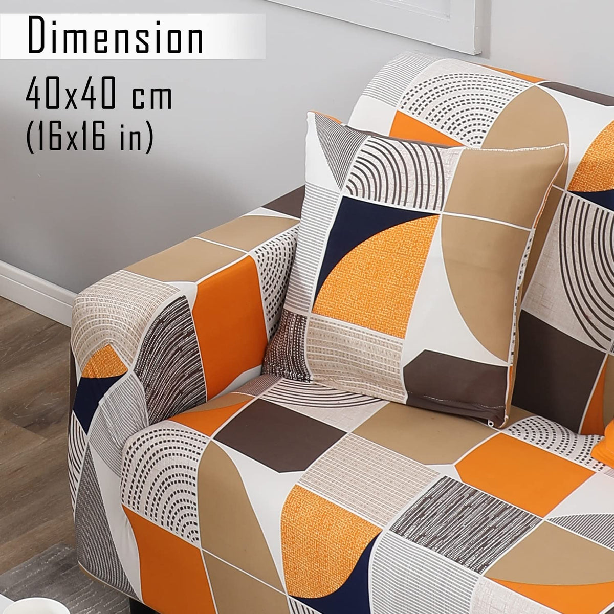 Square Abstract Printed zippered sofa cushion covers set of 2