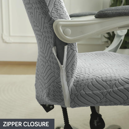 170GSM Stretchable Jacquard Office Chair Cover, Light Grey