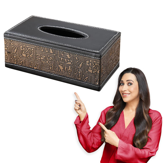 Buy Metallic PU Leather Tissue Box | HOKIPO