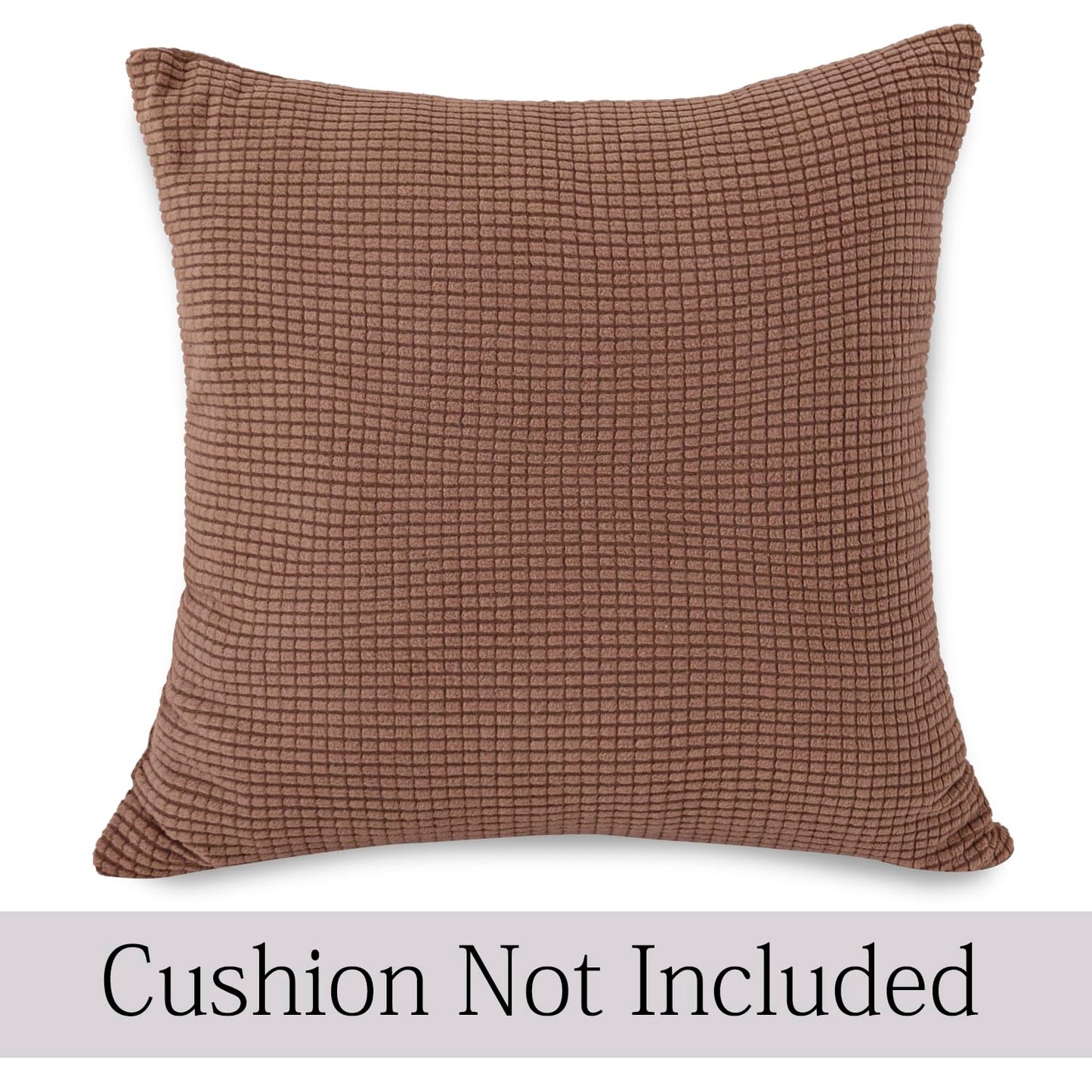 Brown Colour Grid Texture Jacquard Pillow Covers | 18x18 Inch