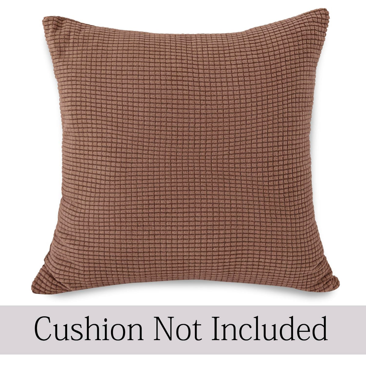 Brown Colour Grid Texture Jacquard Pillow Covers | 18x18 Inch
