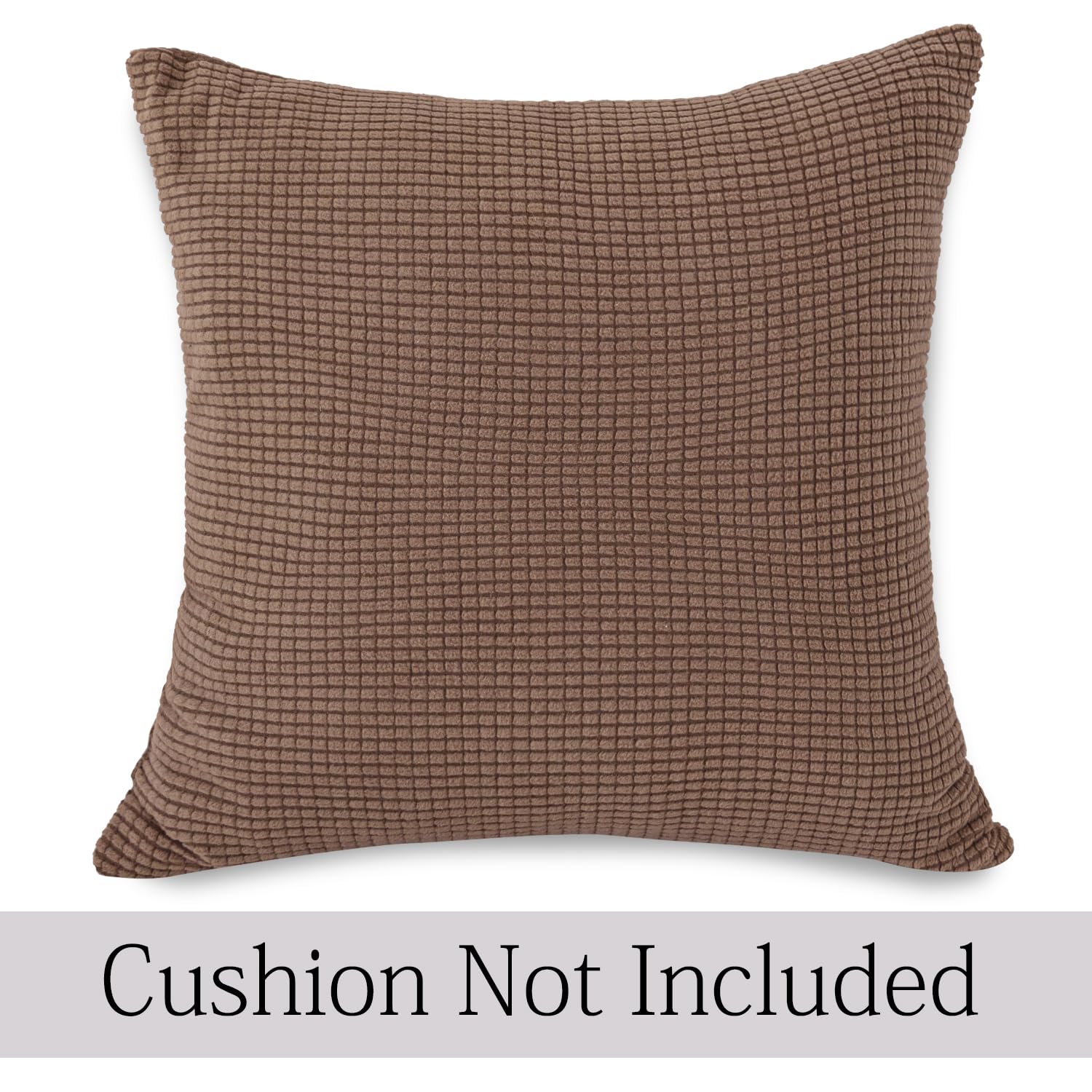Brown Colour Grid Texture Jacquard Pillow Covers | 18x18 Inch