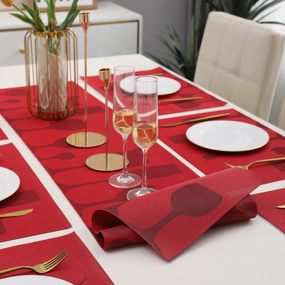 PVC Dining Table Mats, Cherry Red