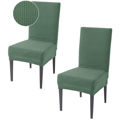HOKIPO 200 GSM Jacquard Set of 1/2/4/6 Dining Chair Cover, Green