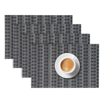 RhombusEcho Washable PVC Mats for Dining Table - Intense Grey