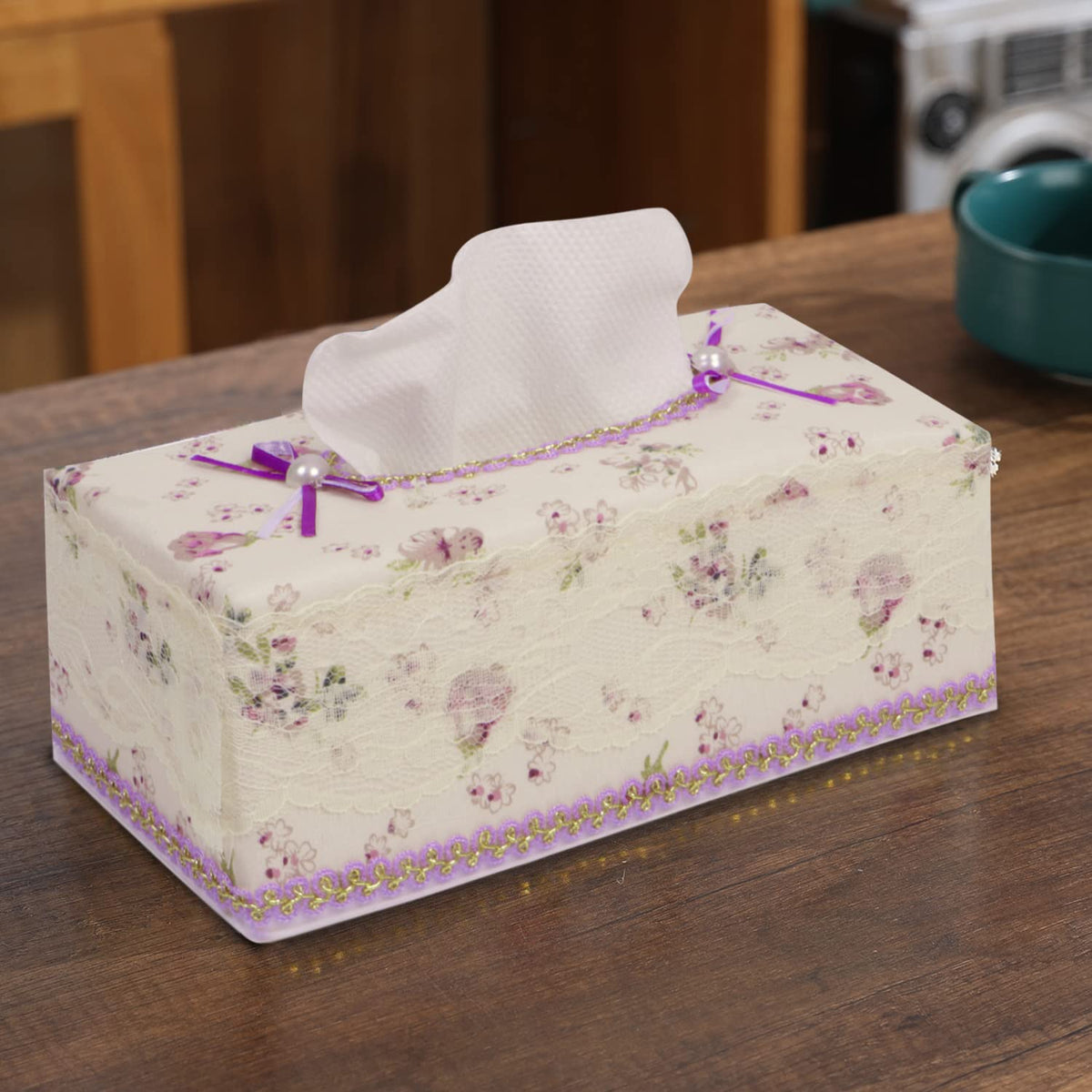 Plastic Tissue Paper Box Holder, Purple