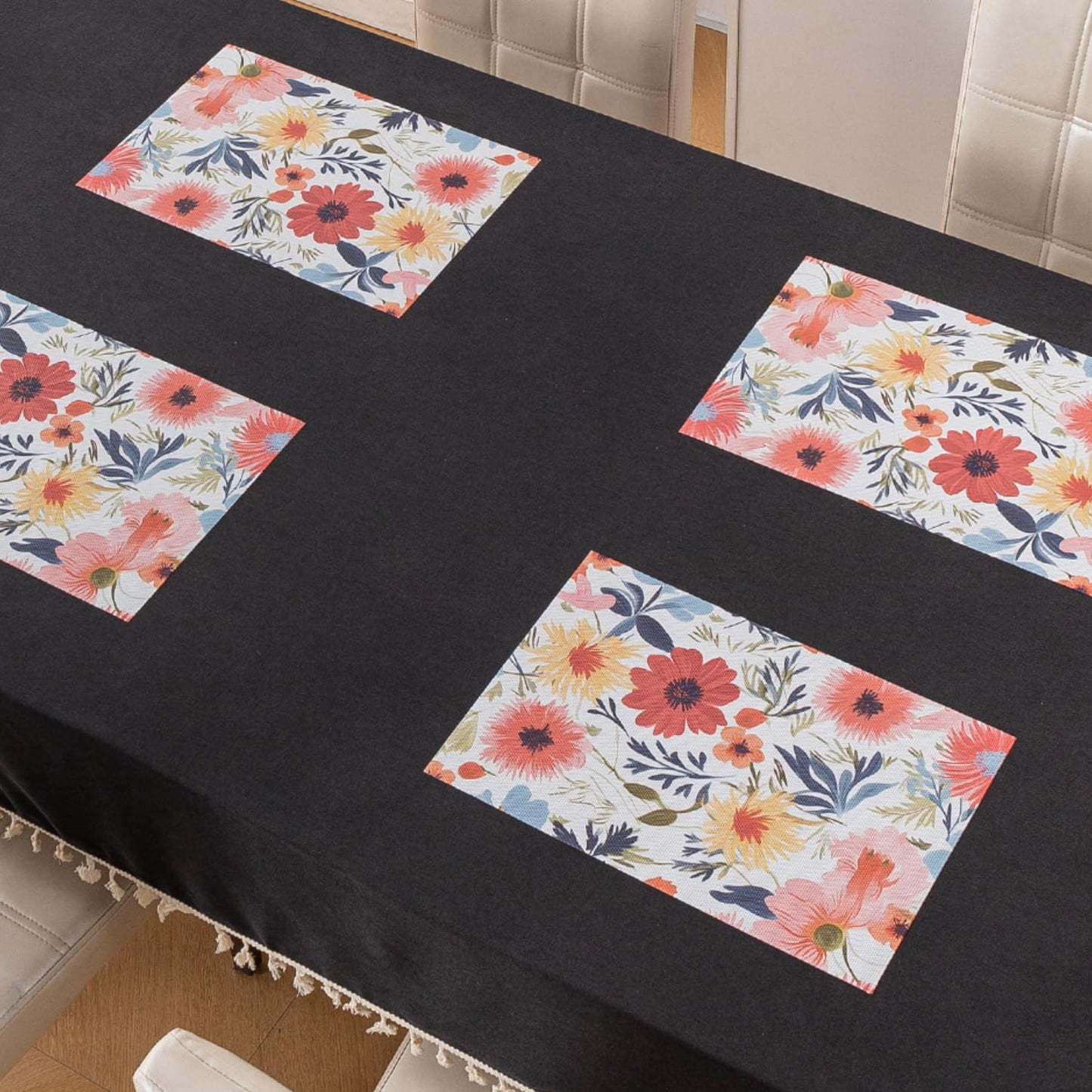 Artistic Flora PVC Washable Mats for Dining Table - Chrysanthemum
