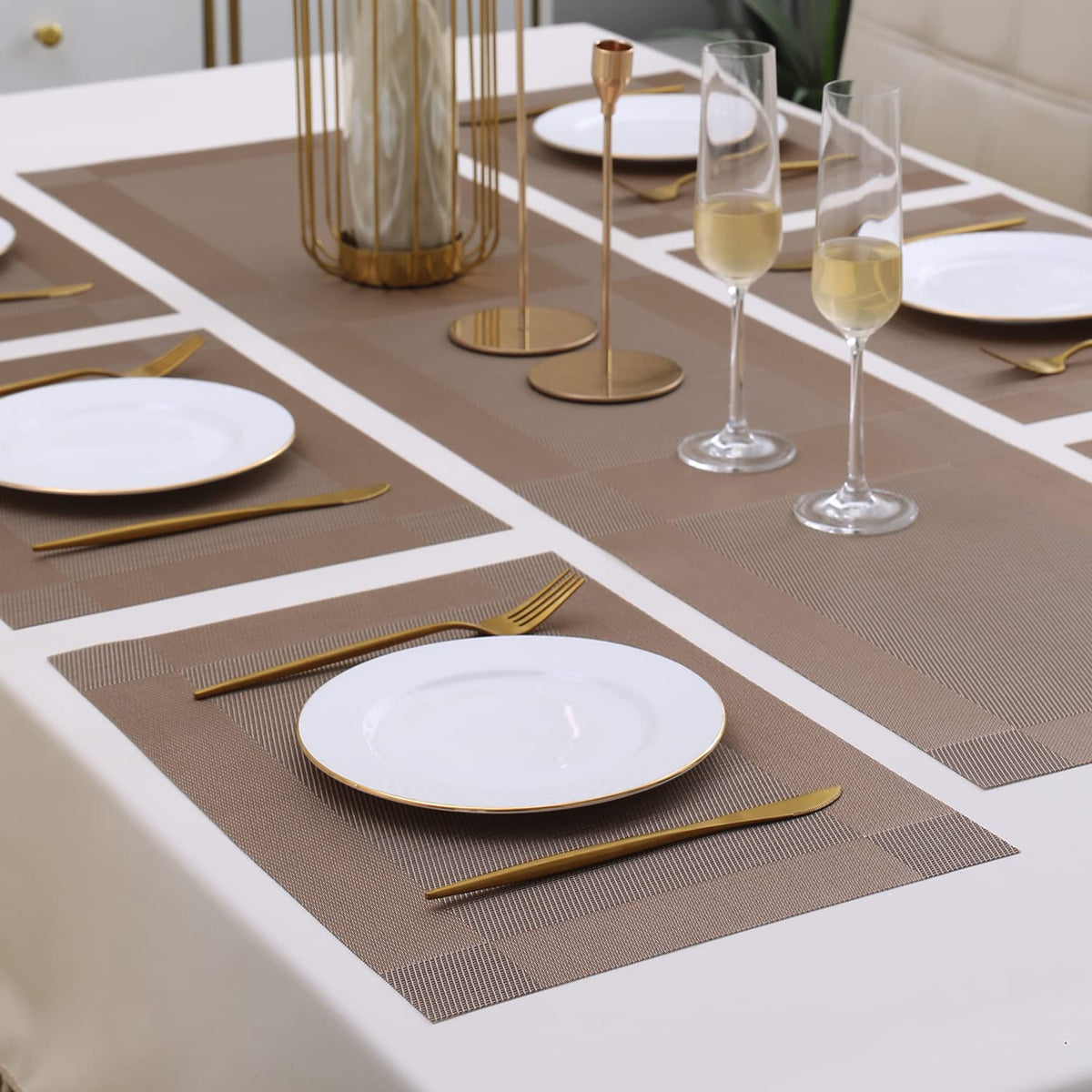 PVC Dining Table Mats, Copper Brown