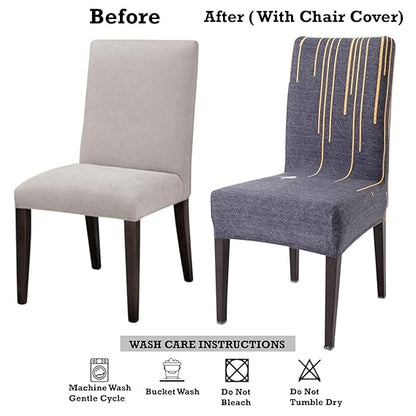 Dining chair covers – before and after with stretchable chair cover