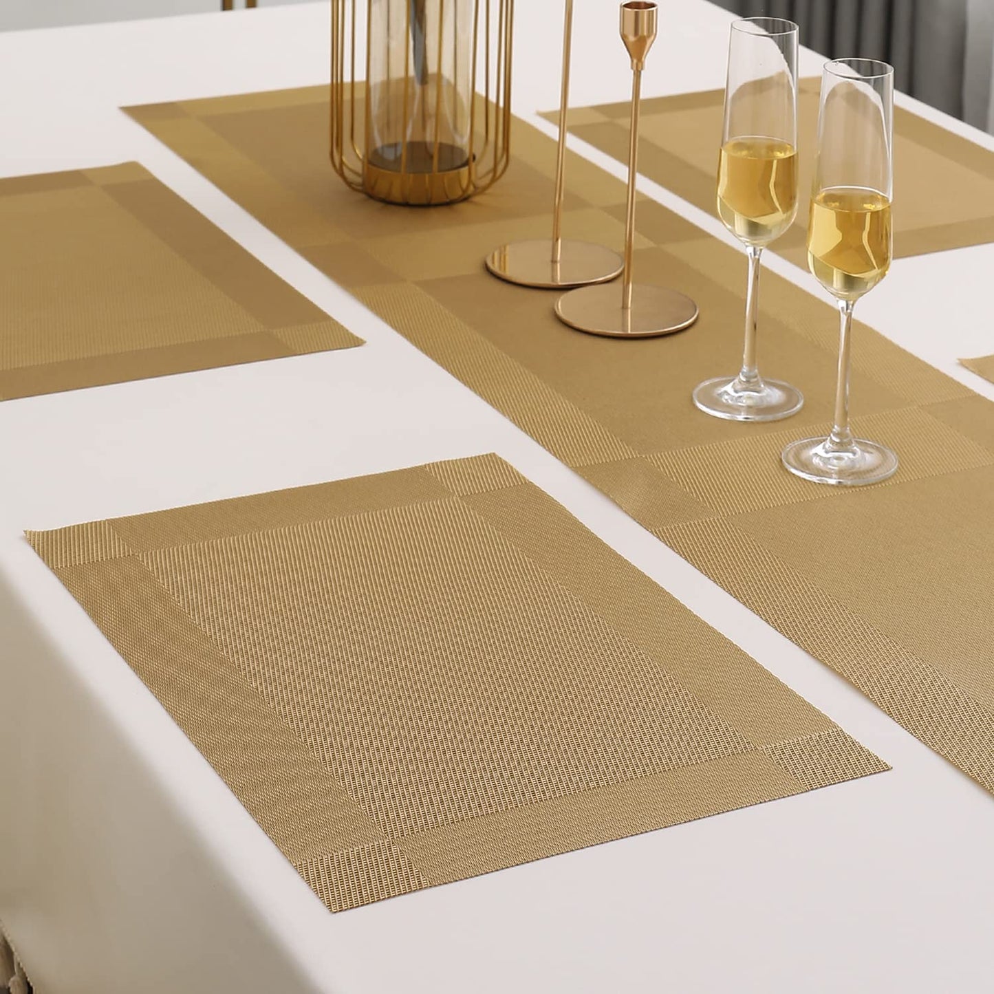 PVC Dining Table Mats, Gold