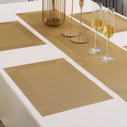 PVC Dining Table Mats, Gold