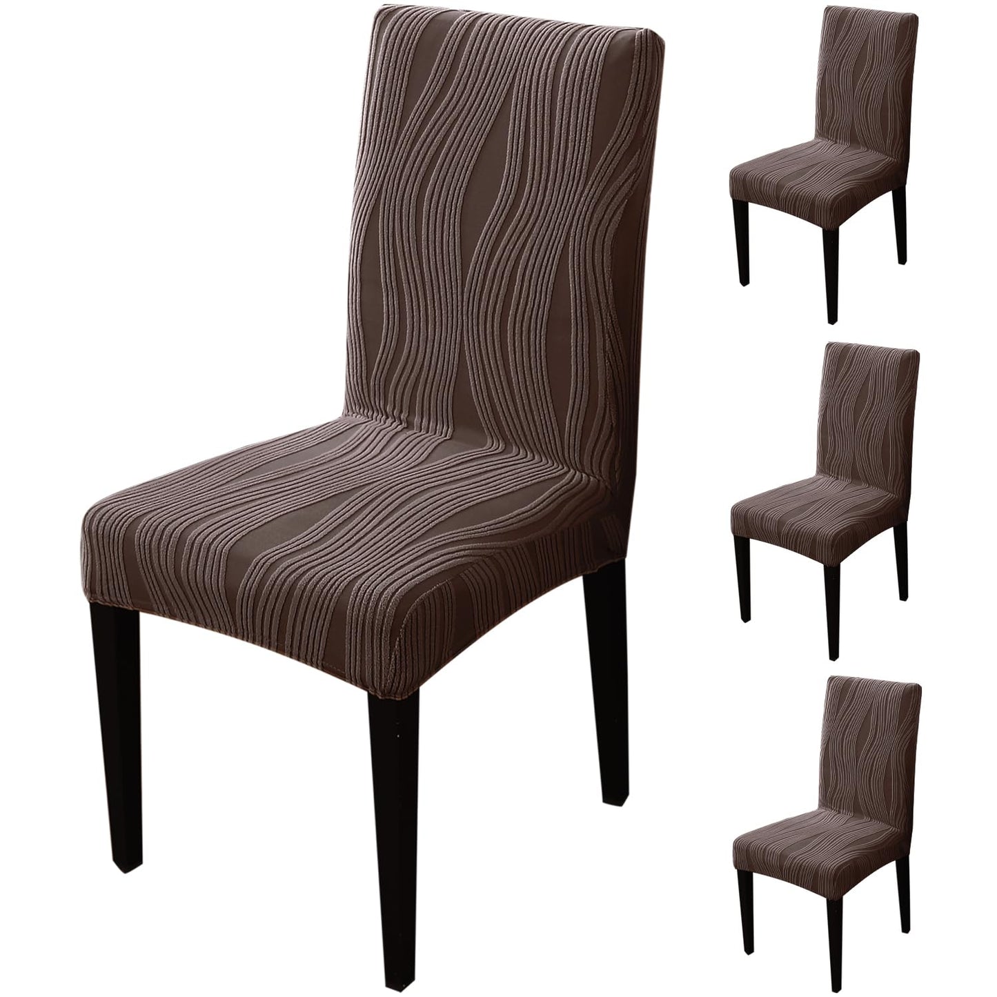 Nestiva Series Stretchable Knitting Jacquard Chair Cover - Chocolate Brown