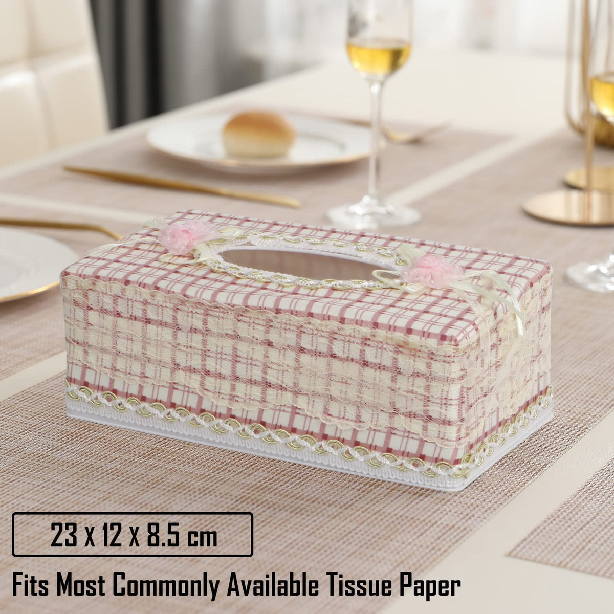 Plastic Tissue Box Holder, Ivory